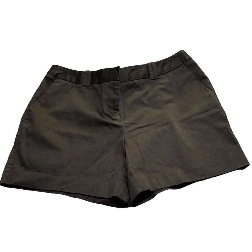 Worthington Womens Modern Fit Chino Shorts Sz 8 Black Cotton Stretch Mid rise